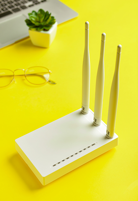 Genesis Coworking Space — wireless router on a desk